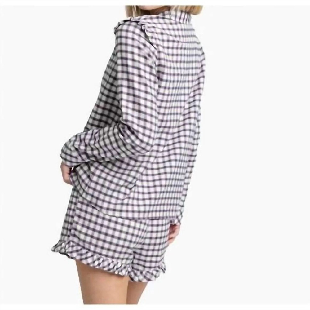 Southern Tide Women's Marshmellow‎ Silverleaf Plaid Lounge Set Size S New